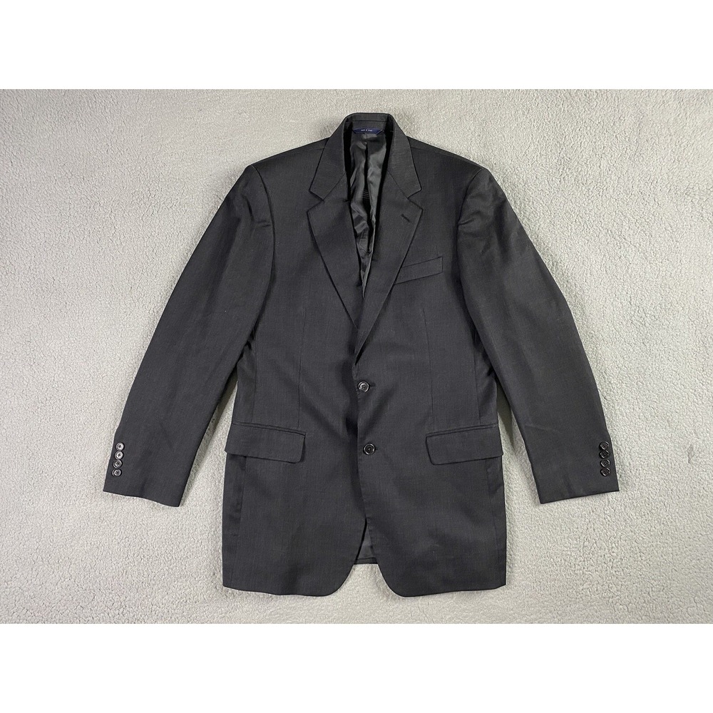 Brooks Brothers Suit Jacket 40 L Gray Wool Luxury Designer Blazer Italy Made